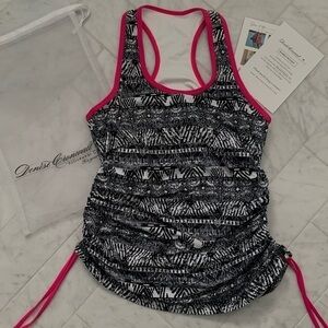 DENISE CRONWALL sofibella tennis racerback tank w/ adj sides EUC sz Small